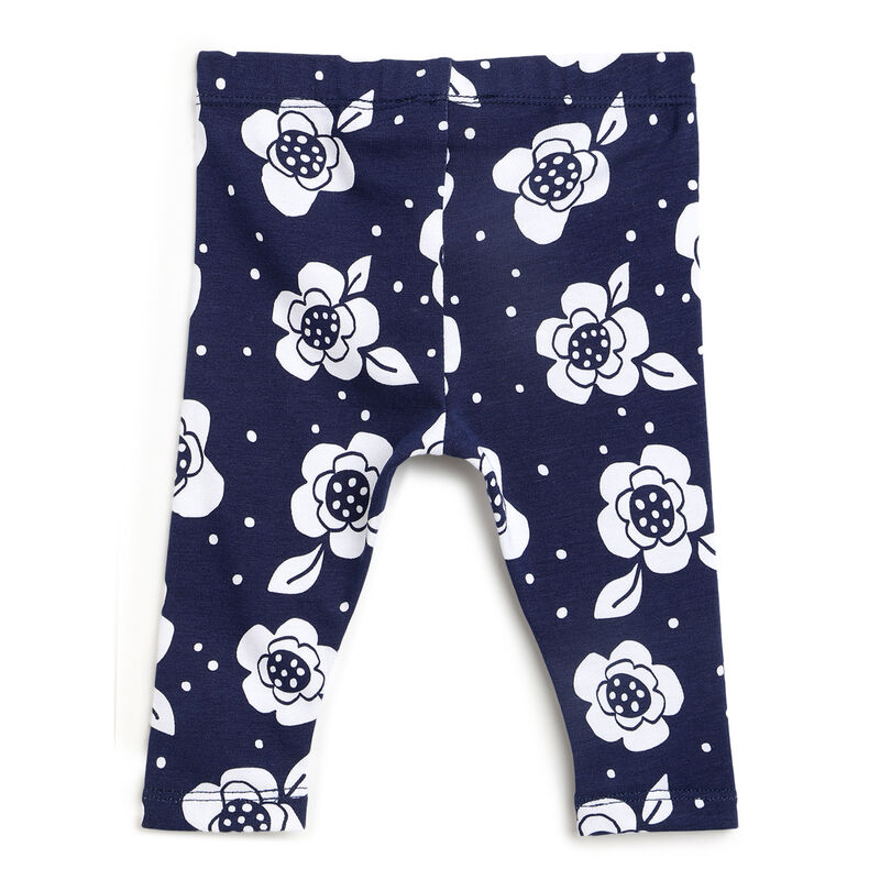 Girls Yellow and Blue Printed Outfit with Leggings image number 3